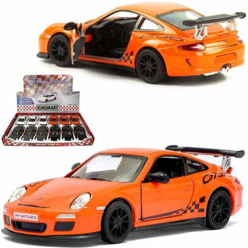 Металлическая машинка игрушка 1:36 2010 Porsche 911 GT3 RS (Порше) 12.5 см, инерционная / Оранжевый детская игрушечная коллекционная металическая модель машинки игрушки kinsmart 2010 порше 911 gt3 rs металлическая инерционная 1 36