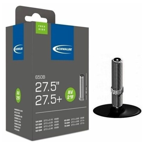 Велокамера 27,5 авто ниппель AV21F TR4 FREERIDE (54/75-584) IB 40mm. SCHWALBE камера schwalbe av19f 27 5 28 29x2 125 2 50 54 75 584 622 авто 40 мм