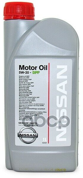 NISSAN Масло Моторное Синтетическое Nissan Motor Oil Dpf 5W-30 1Л (Ke900-90033) Ke900-90033R