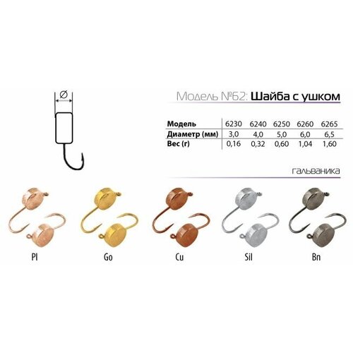 Мормышка вольфрамовая Nord Waters с ушк Таблетка PUTTP030CU 10шт 948₽