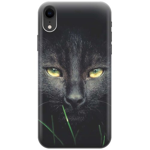 фото Gosso ультратонкий силиконовый чехол-накладка для apple iphone xr с принтом "кошка в темноте"