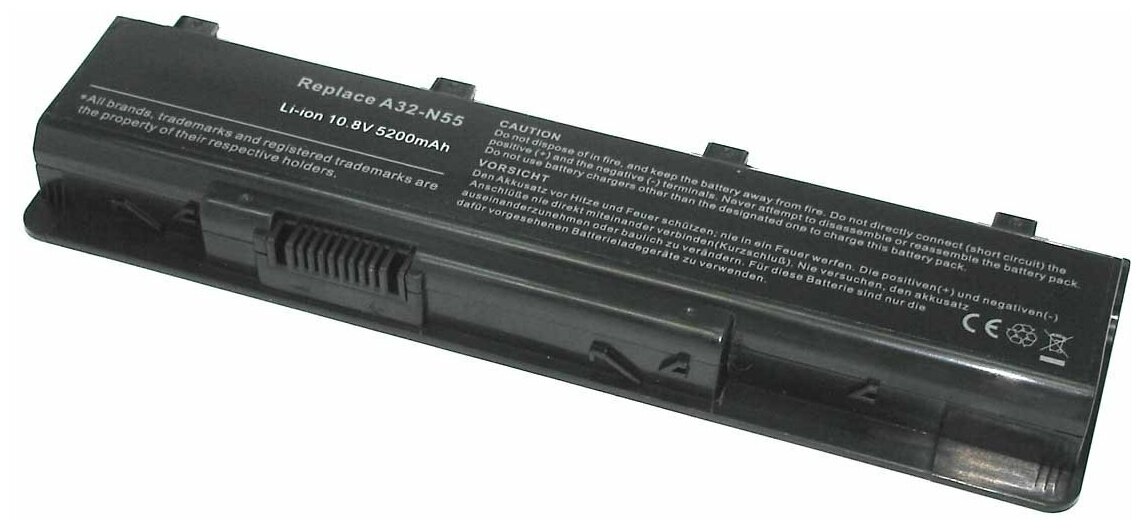 Аккумуляторная батарея для ноутбука Asus N45 10.8V-11.1V 5200mAh A32-N55 OEM черная