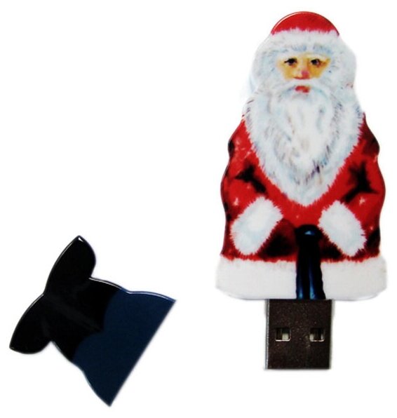 Пластиковая флешка «Дед Мороз» (64 Гб / GB USB 3.0 Белый Santa)