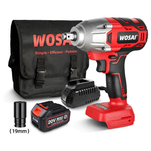 Гайковерт аккумуляторный с чехлом WOSAI WS-L5 600 Н*м, 20V, 4.0AH 1 аккумулятор