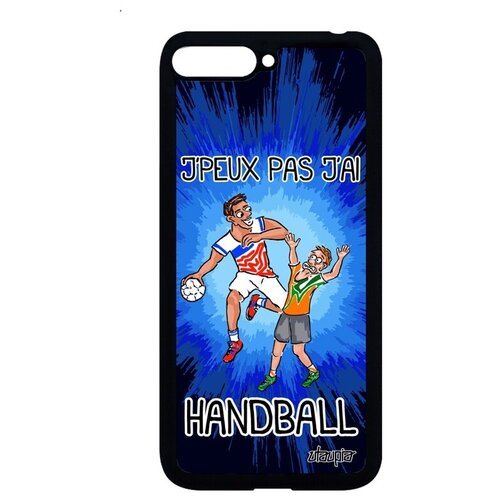 фото Противоударный чехол на телефон // huawei y6 2018 // "не могу - у меня гандбол!" крутой игра, utaupia, синий
