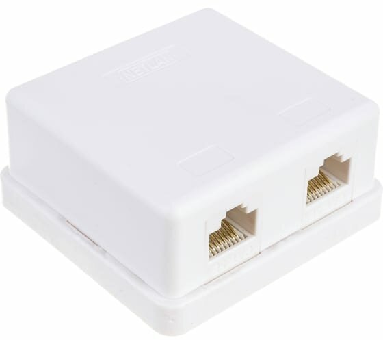 розетка сетевая Netlan, cat.5e, RJ45/8P8C, неэкран., 1 порт, белая, 10шт. - фото №1