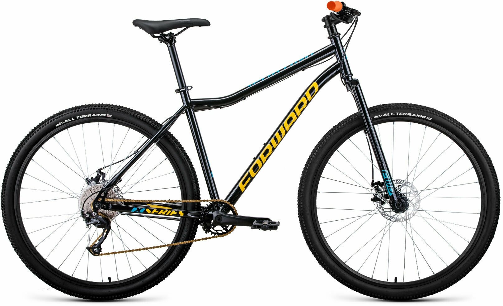 Горный велосипед Forward Sporting 29 X D (2022) 17" Черно-золотой (161-178 см)