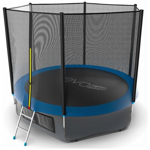 фото Evo jump external 10ft (blue) + lower net. батут с внешней сеткой и лестницей, диаметр 10ft (синий) + нижняя сеть
