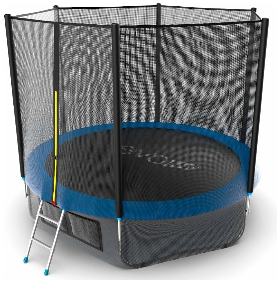 EVO JUMP External 10ft (Blue) + Lower net. Батут с внешней сеткой и лестницей, диаметр 10ft (синий) + нижняя сеть