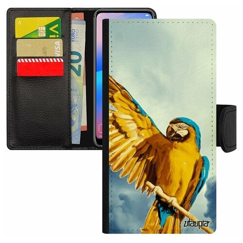 фото Чехол-книжка для мобильного samsung galaxy s8, "попугай" попугайчики ара utaupia