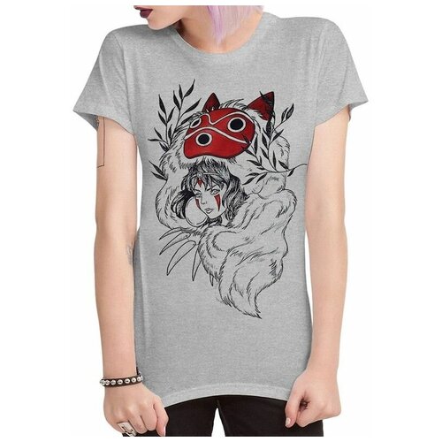 фото Футболка design heroes аниме принцесса мононоке / студия гибли женская серая xl