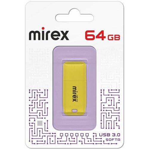 Флешка USB 3.0 Flash Drive MIREX SOFTA YELLOW 64GB
