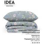 Комплект постельных принадлежностей IDEA из перкаля (пододеяльник на молнии 145х210 см + наволочка 50х70 см), 100% хлопок - изображение