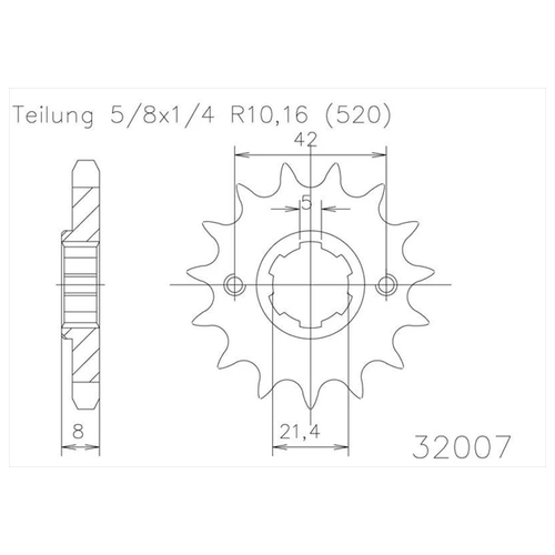 Звезда ведущая 50-32007 16