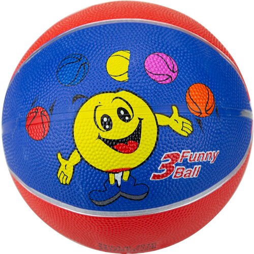 Мяч детский, баскетбольный д17см, с иголкой и сеткой, цвета микс, резина