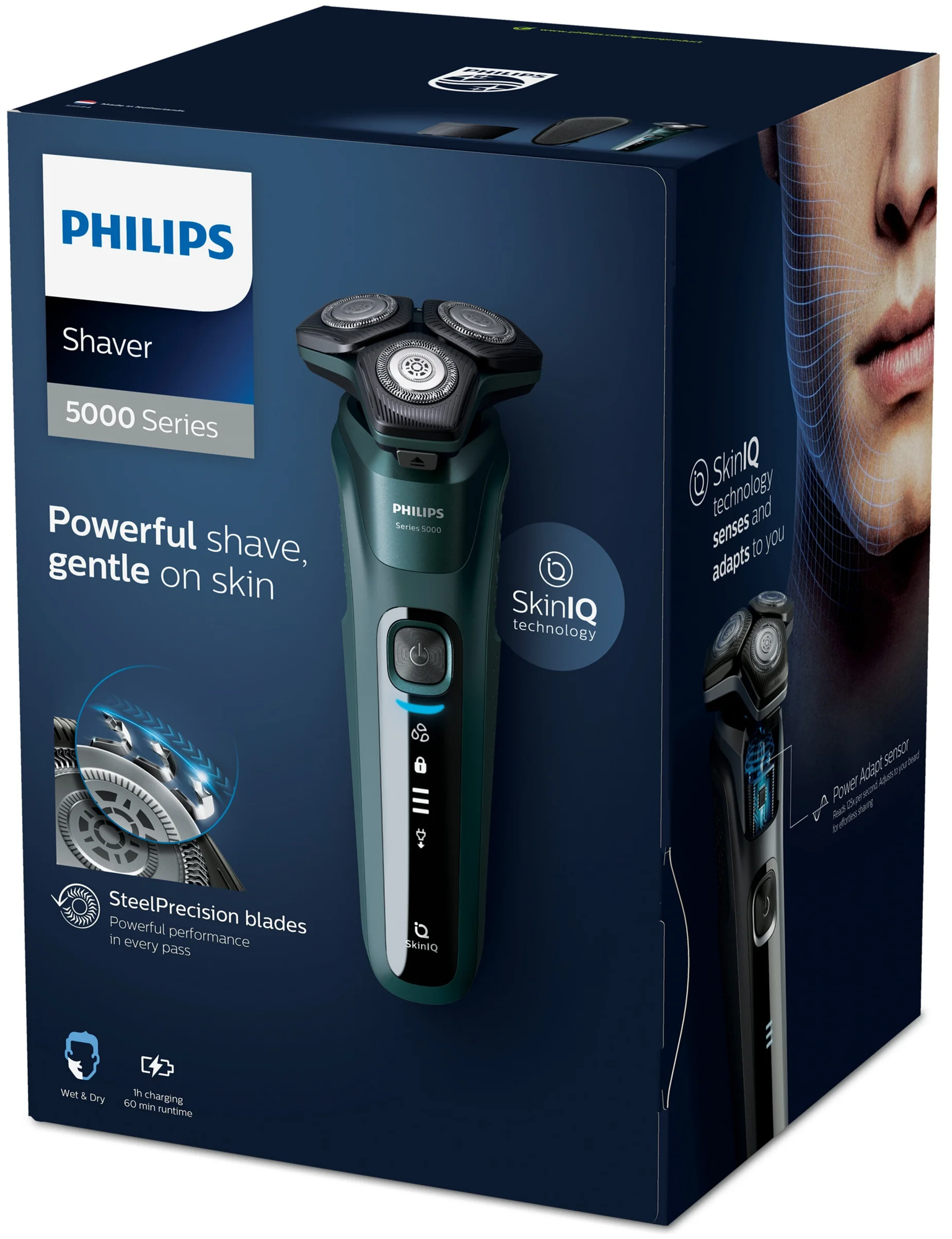 Электробритва Philips SkinIQ S5584/50 Series 5000, Тёмно-зеленый - фотография № 19