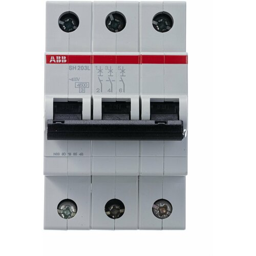 ABB Автоматический выключатель ABB 3-полюсный SH203L C6 (автомат) автоматический выключатель abb 3 полюсный sh203l c20