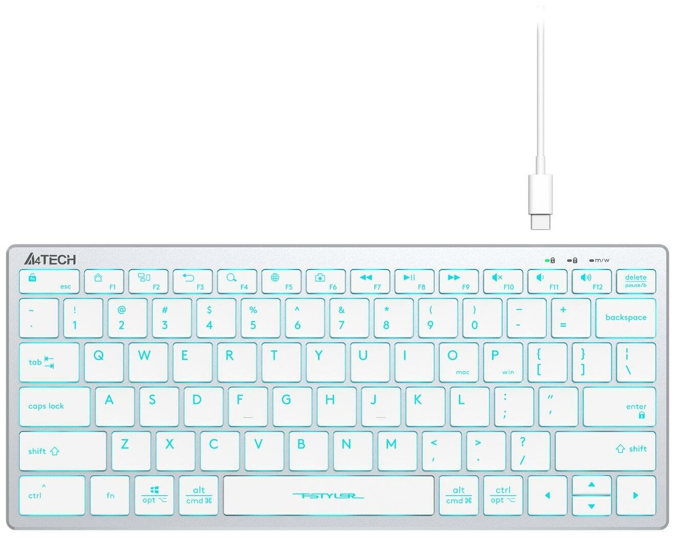 Клавиатура проводная A4Tech FX61 WHITE