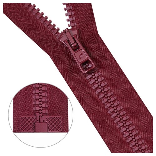 фото Молния трактор тип 10 (6мм) 1 замок 70см arta (019 бордовый) 5 шт