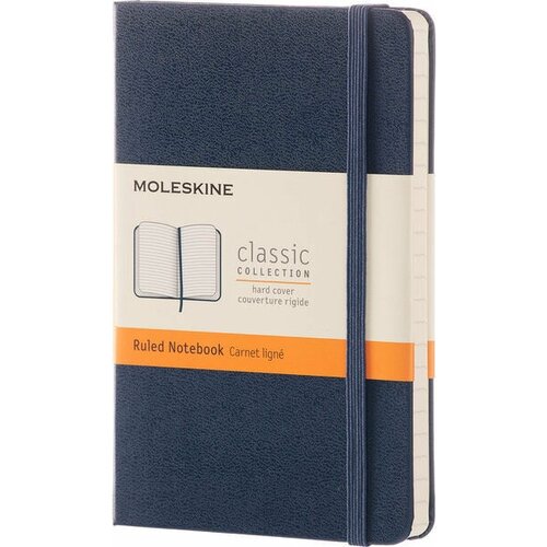 Блокнот Moleskine CLASSIC, 192стр, в линейку, твердая обложка, синий сапфир [mm710b20]