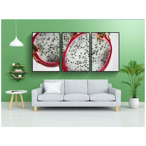 фото Набор модулных постеров для интерьера "экзотические фрукты, питайя, дракон" 60x90 см. в тубусе, без рамки lotsprints