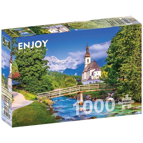 Пазл Enjoy 1000 деталей: Маленькая церковь в Рамзау, Германия пазл enjoy 1000 деталей церковь в доломитовых альпах италия