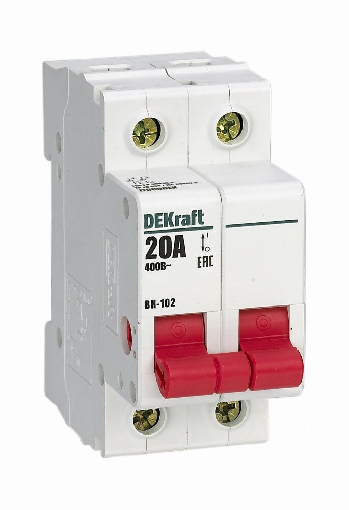 DEKraft Выключатель-разъединитель 2Р 20А ВН-102, DEKraft, арт.17005DEK