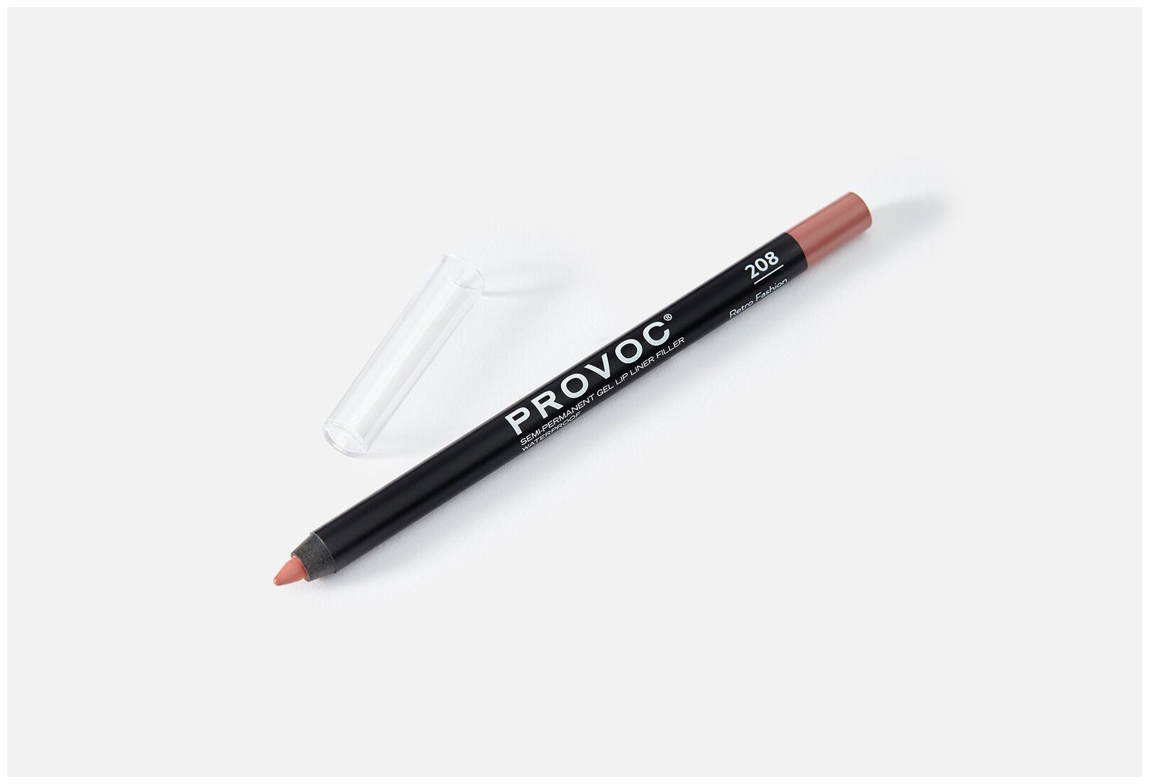 Provoc Gel Lip Liner 208 Retro Fashion Гелевая подводка в карандаше для губ (цв. темно-бежевый)