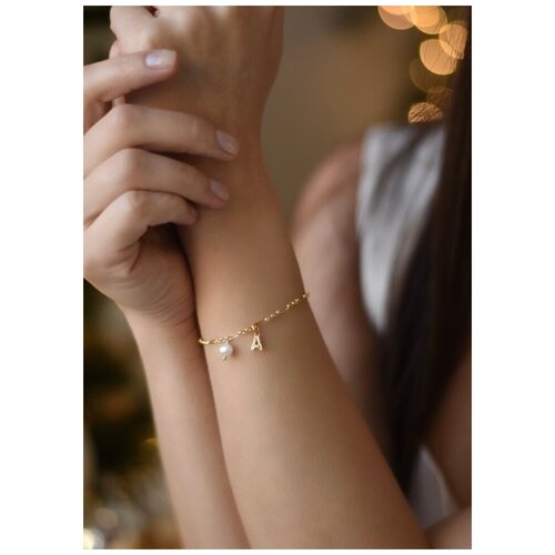 Браслет в два ряда из речного белого жемчуга, 20см