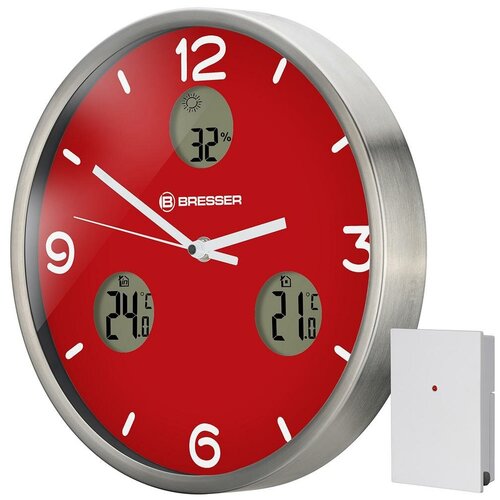 Bresser Часы настенные Bresser MyTime io NX ThermoHygro 30 см красные 929000₽