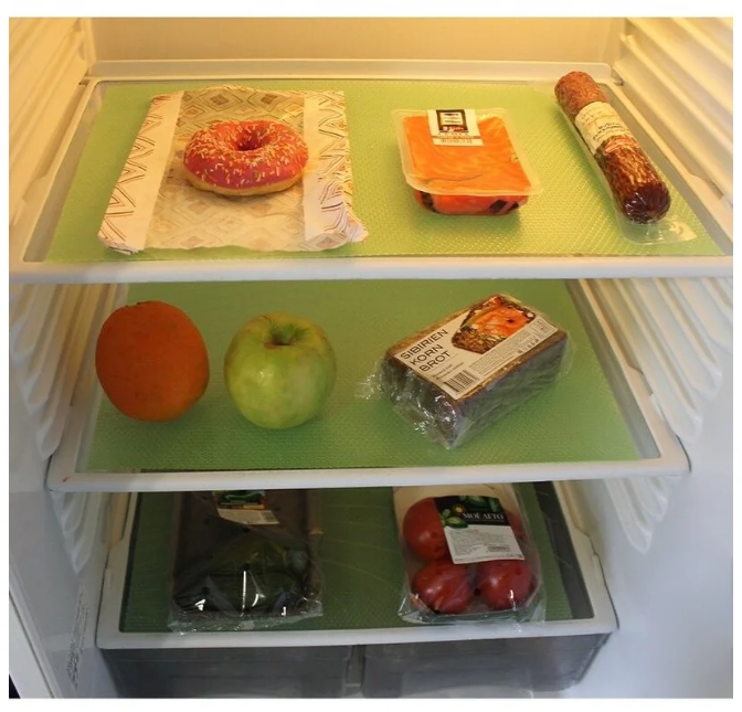 Коврик в холодильнике 6 шт 45х30 см / Набор ковриков для холодильника антибактериальный цвет Зеленый - фотография № 5