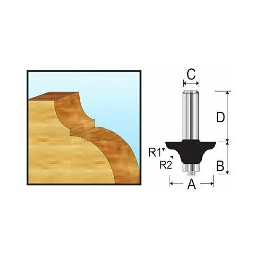 Фреза кромочная фасонная 27х11.9х8х32х2Т Makita (D-11542)