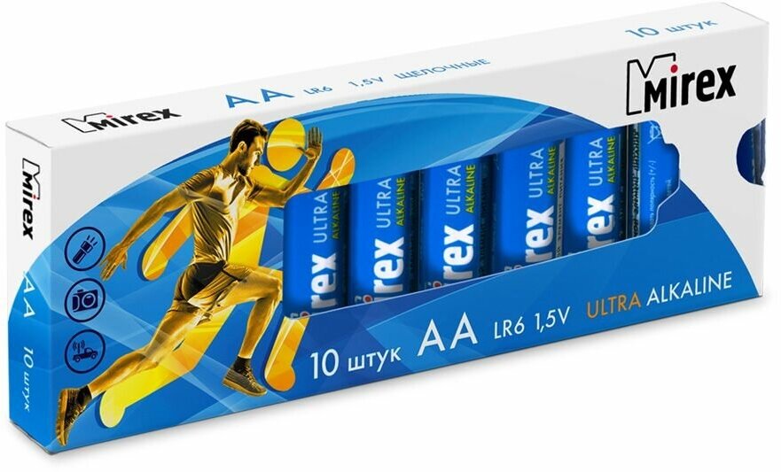 Батарейки щелочная Mirex LR6 / AA 15V 10 шт multipack