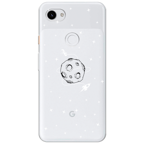 Силиконовый чехол на Google Pixel 3A XL / Гугл Пиксель 3А XL Полет вокруг луны, прозрачный силиконовый чехол на google pixel 3a xl гугл пиксель 3а xl medusa