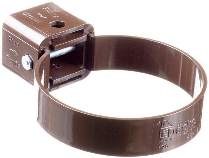 фото Хомут универсальный для водосточной трубы Premium, шоколад