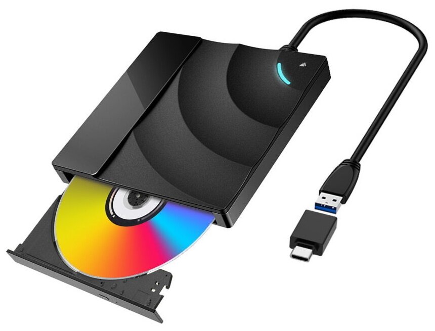 Внешний оптический привод BlitzWolf BW-VD2 External Blu-Ray DVD Drive USB 3.0 and Type-C Black