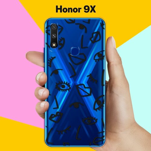 Силиконовый чехол Глаза и губы на Honor 9X силиконовый чехол глаза и губы на honor 30i