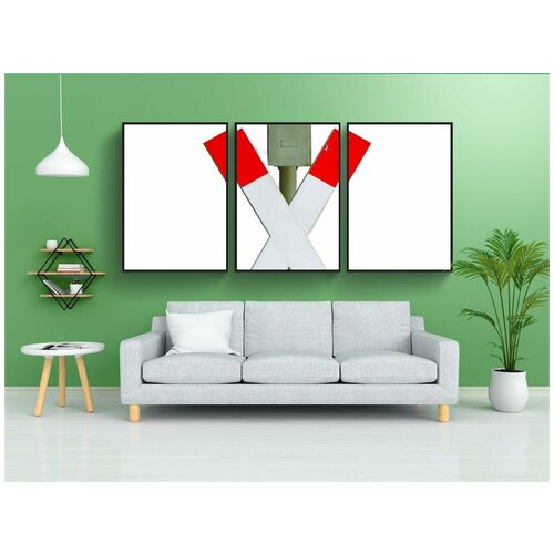 фото Набор модулных постеров для интерьера "сигнал, рельс, андреас кросс" 60x90 см. в тубусе, без рамки lotsprints