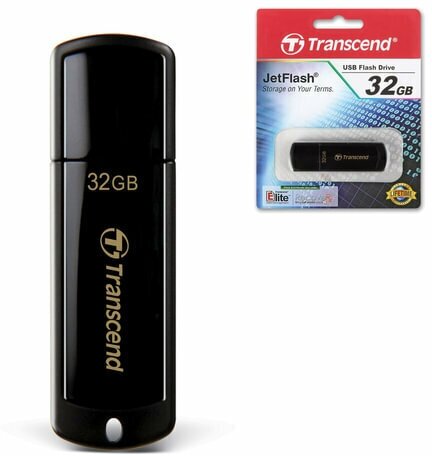 Флеш-диск 32 GB, TRANSCEND Jet Flash 350, USB 2.0, черный