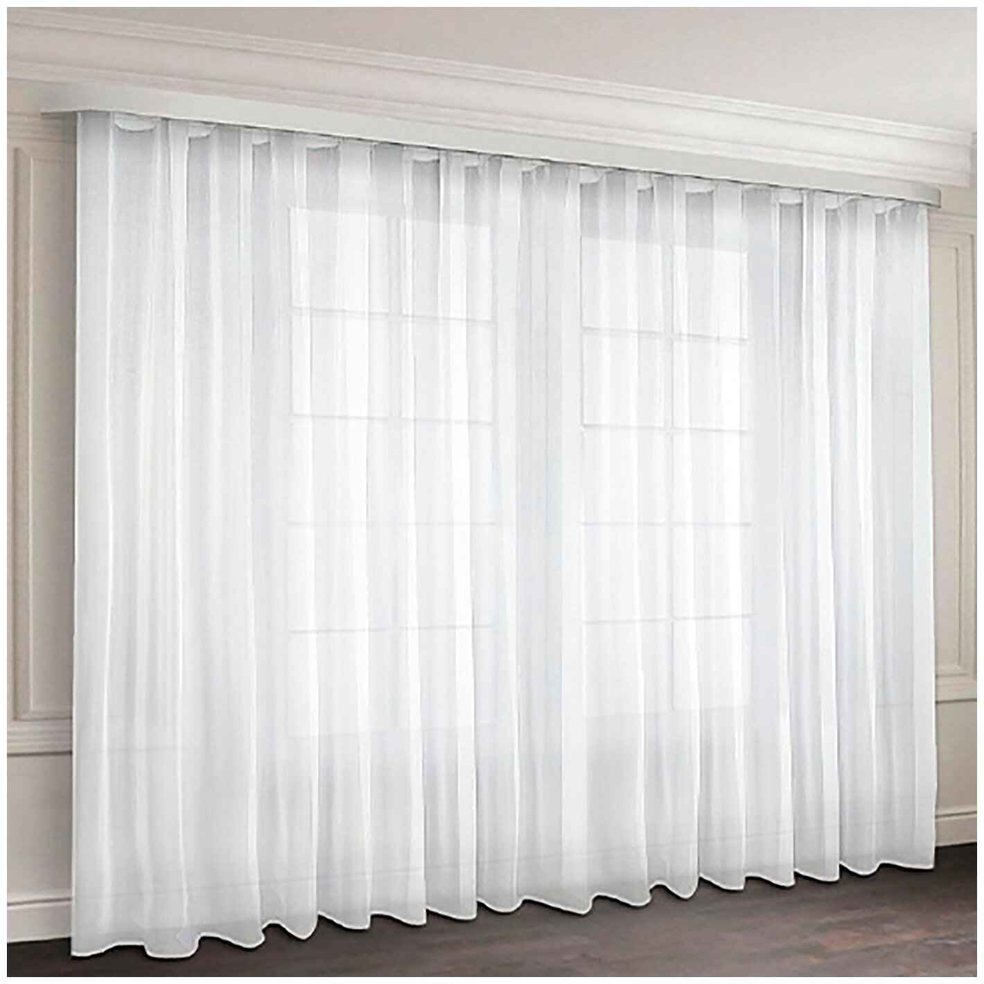 фото Тюль вуаль белая высотой 270 шириной 290