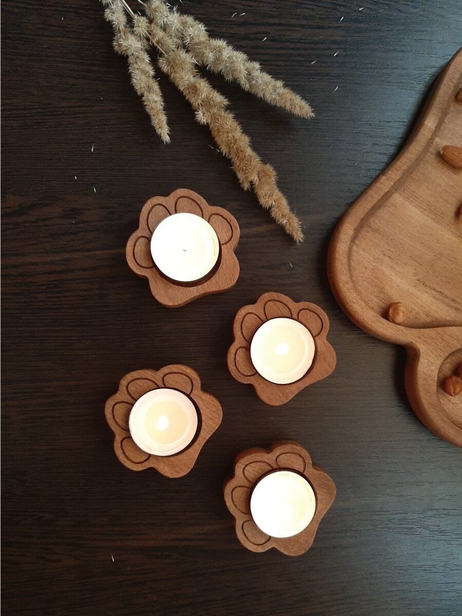 Подсвечник / набор свечей из дерева - фотография № 6