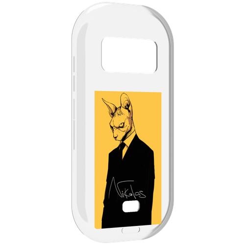 Чехол MyPads кот-в-смокинге-на-желтом-фоне для UleFone Armor 15 задняя-панель-накладка-бампер