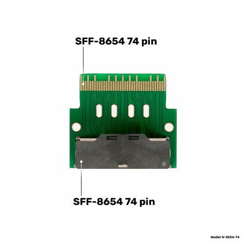 Адаптер-переходник для защиты разъема Slimline SAS x8 SFF-8654 74 pin, NFHK N-8654-74 pci e slimline sas 4 0 male female extender sff 8654 8i 74pin to sff 8654 74pin