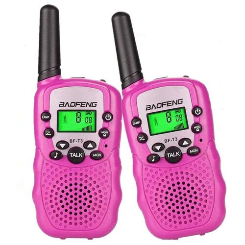 Комплект двух раций Baofeng BF-T3 UHF Розовый 130500₽