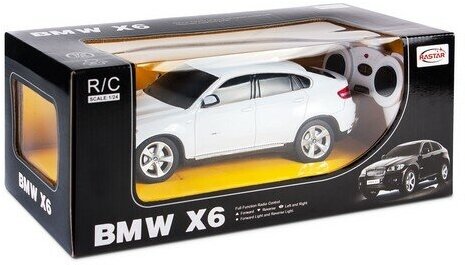 Машина на радиоуправлении Rastar 31700-1 BMW X6, 1:24 белая