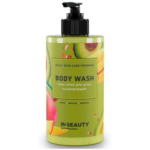 IN2BEAUTY Гель-скраб для душа ухаживающий Манго и авокадо, 460 мл