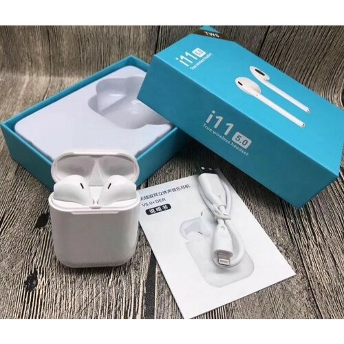 Наушники Спортивные FOR MUSIC LOVERS с Bluetooth i 11 противошумная гарнитура с зарядным кейсом и сенсорным управлением 43500₽