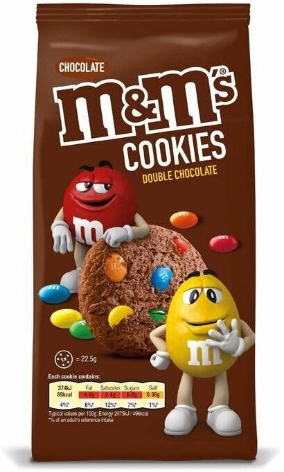 Печенье M&Ms Double Chokolate Cookies / М&Мс Дабл Чоколейт кукис 180 г. (Великобритания) - фотография № 3