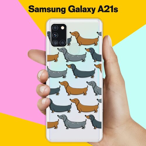 Силиконовый чехол Узор из Такс на Samsung Galaxy A21s силиконовый чехол узор из цветов на samsung galaxy a21s