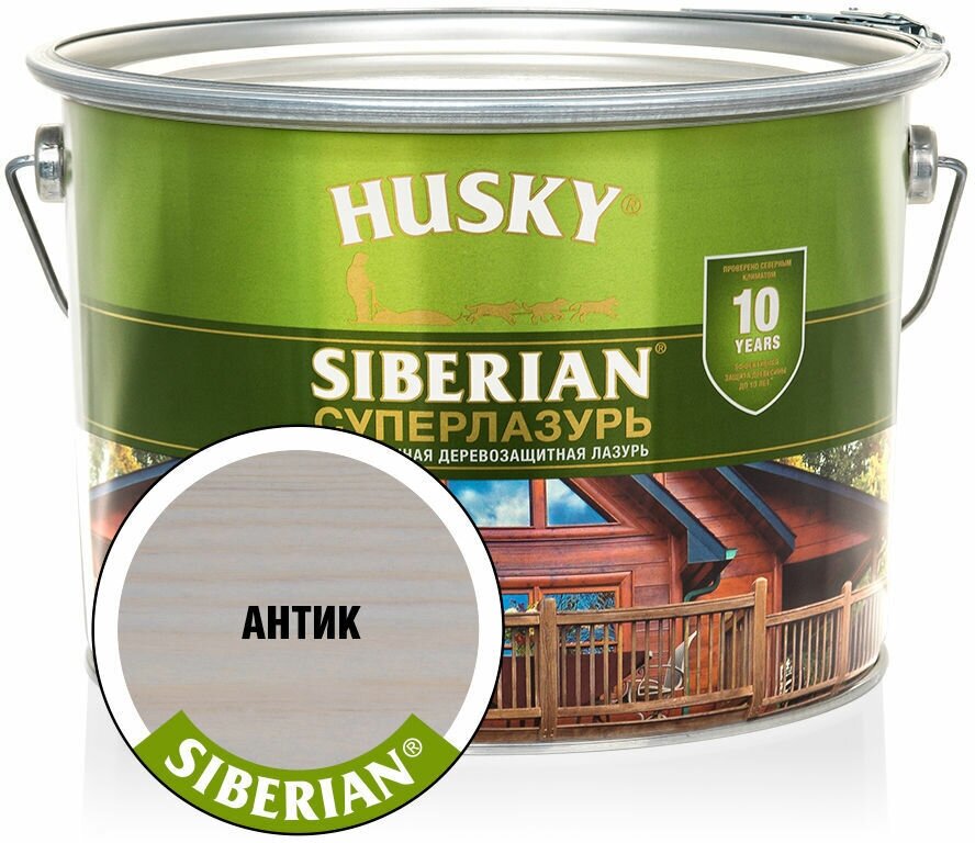 Лазурь для дерева Husky Siberian Суперлазурь цвет ореховое дерево 9 л - фото №2